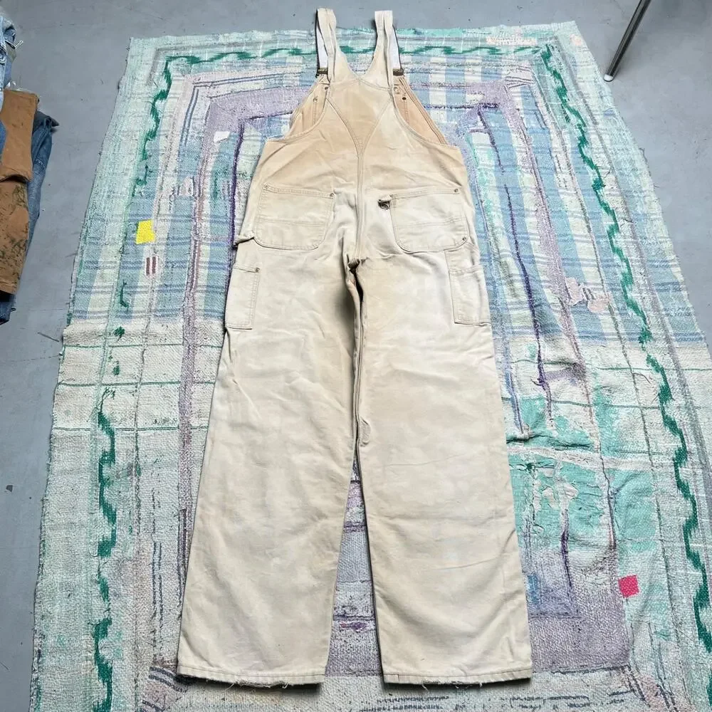 Carhartt Tan Dungarees Double Knee Bib Overalls Men's 38x32